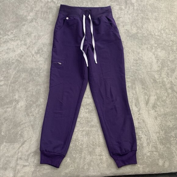 Figs Scrub Pants Womens XS Petite Zamora Jogger Workwear Digital Grape RN Nurse - Picture 3 of 13